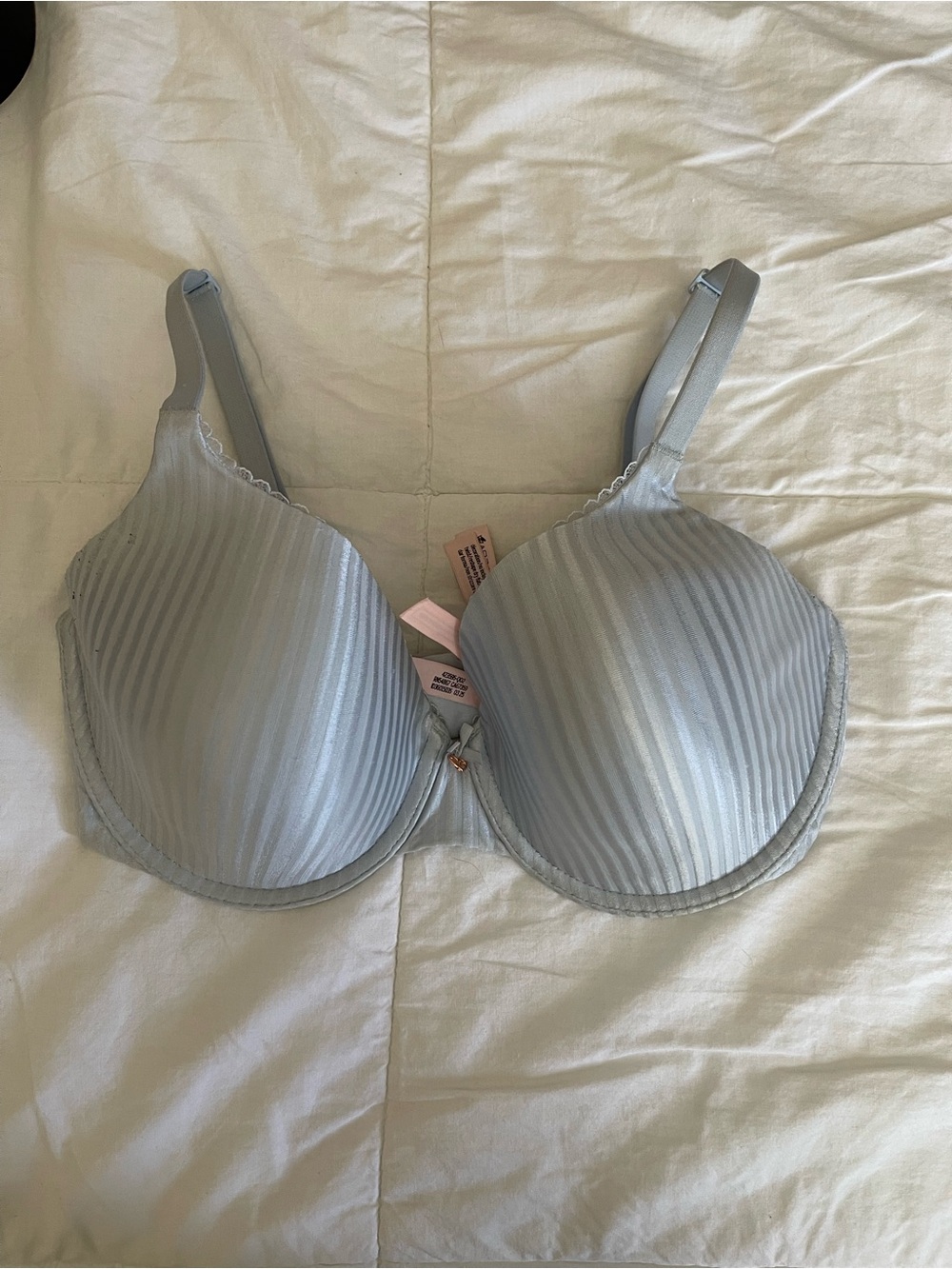 Victoria's Secret Light Blue Striped T-Shirt Bra